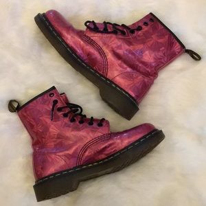 Dr Martens Pink Shiny Holographic 1460 Boots UK5